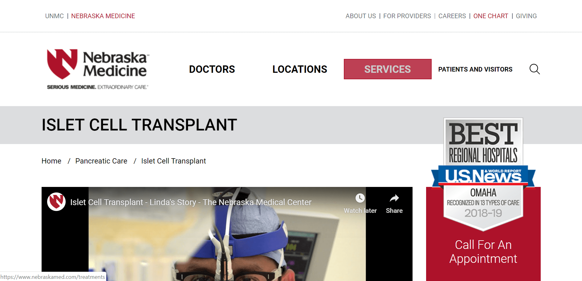 University of Nebraska Medicine Islet Cell Transplant